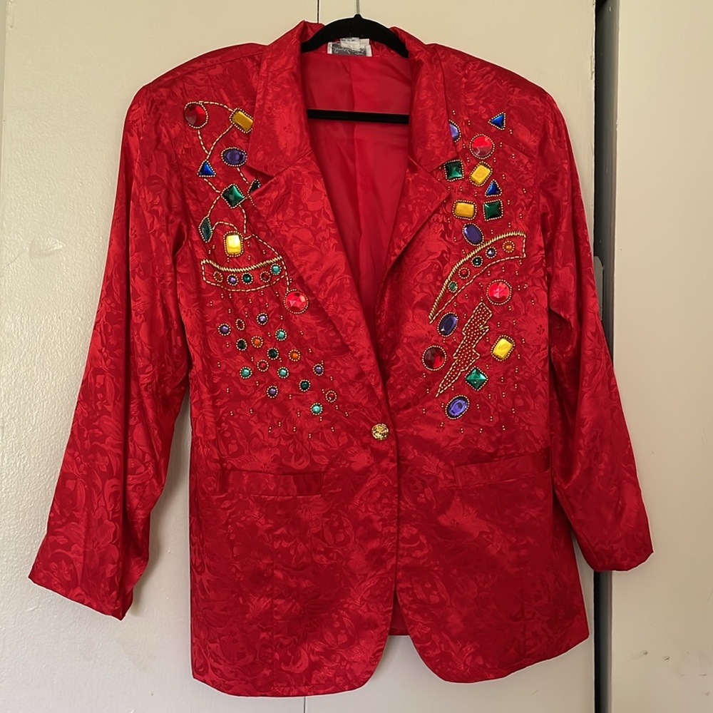 Vintage Jewel Blazer (Red)
